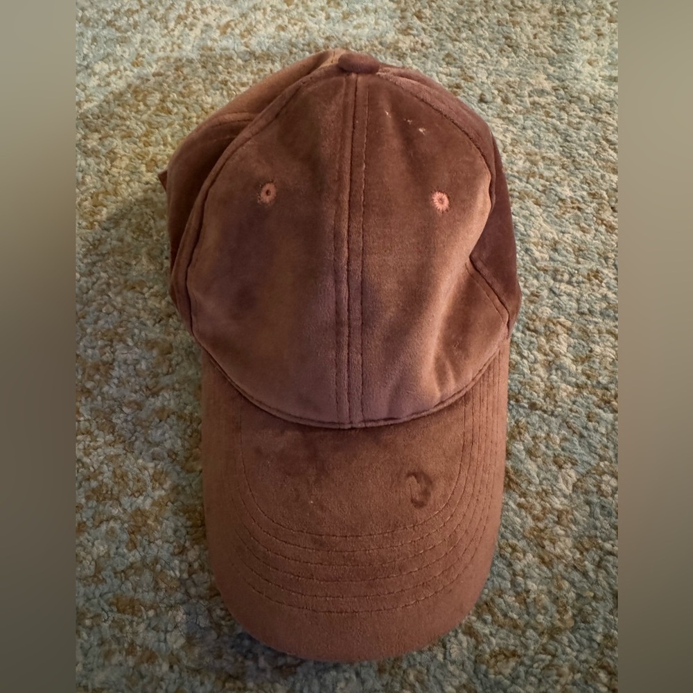 No brand velvet pink baseball cap